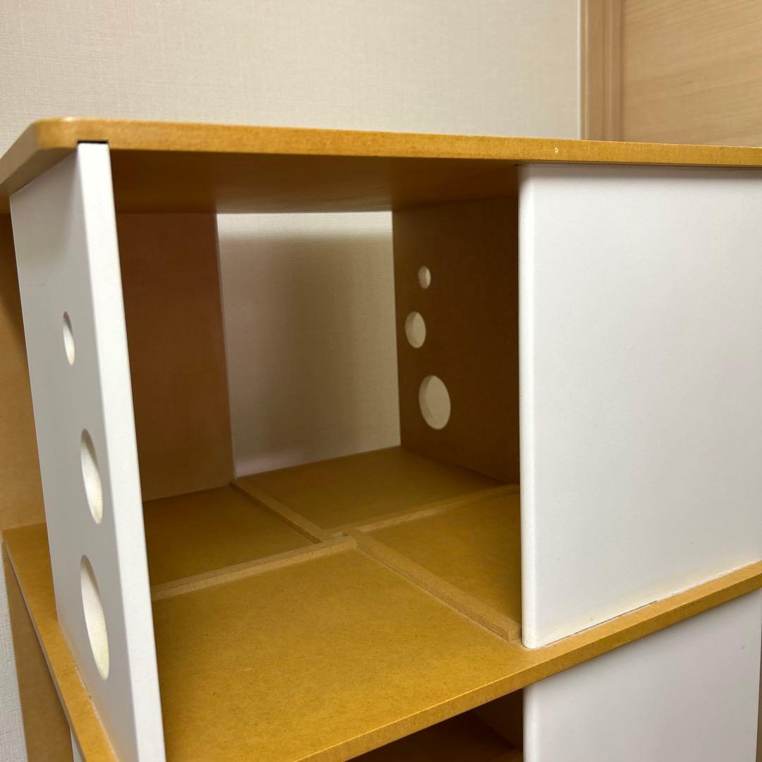 回転式　本棚　小物入れ　飾り棚　オープンシェルフ ホワイト　ナチュラル