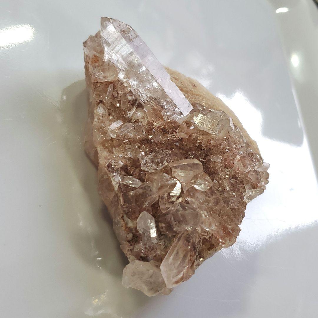 希少色！ピンクマニカラン水晶　クラスター　キラキラ