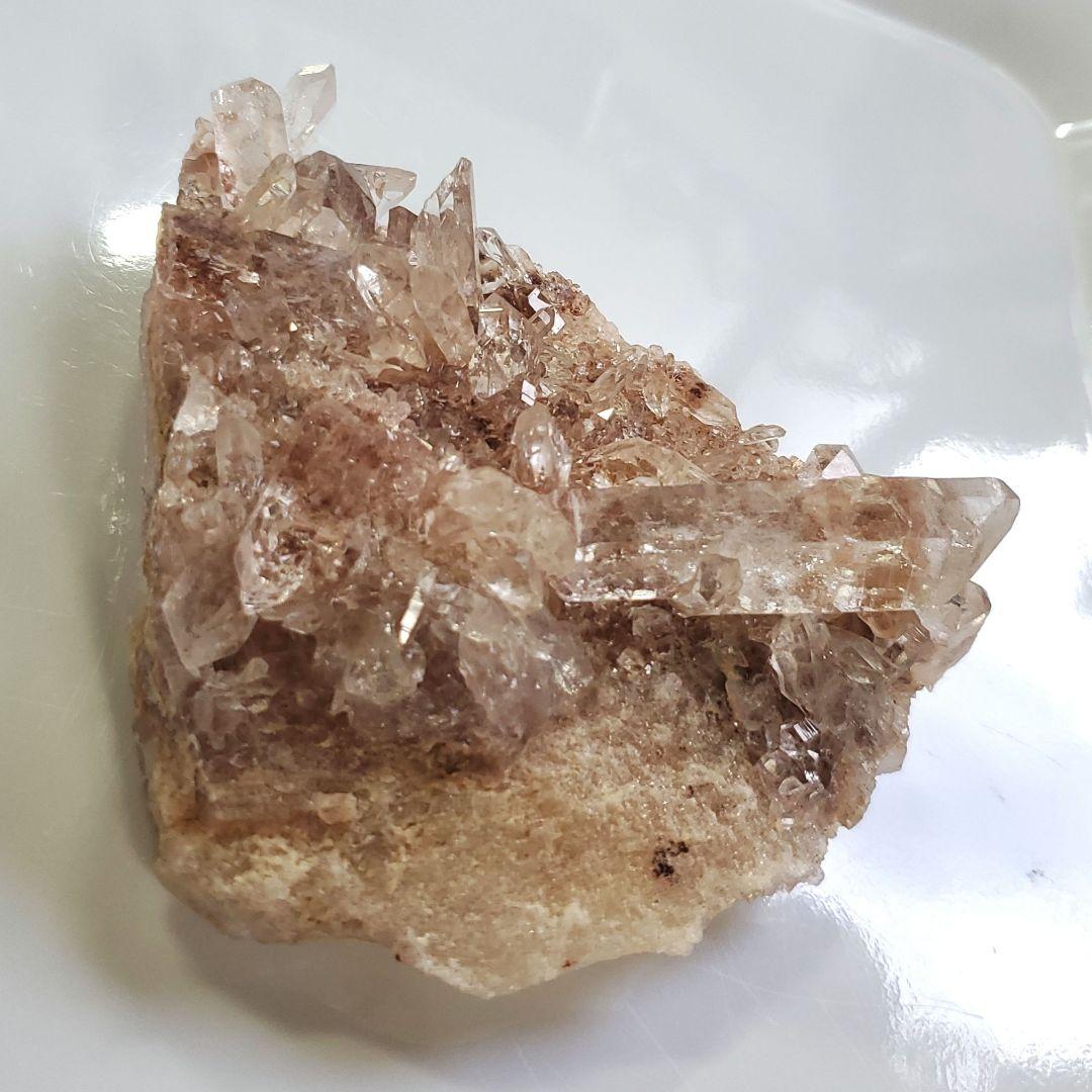 希少色！ピンクマニカラン水晶　クラスター　キラキラ