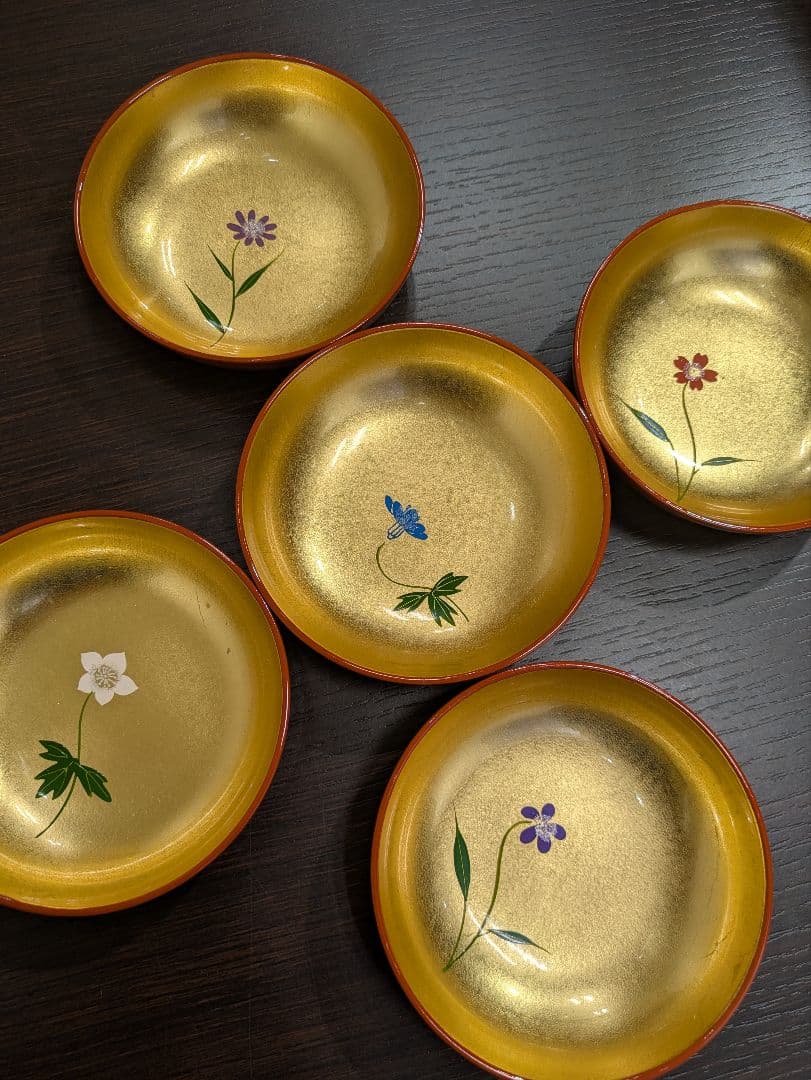 山中塗金箔工芸 山中漆器 小皿 5枚組 正春庵 - メルカリ