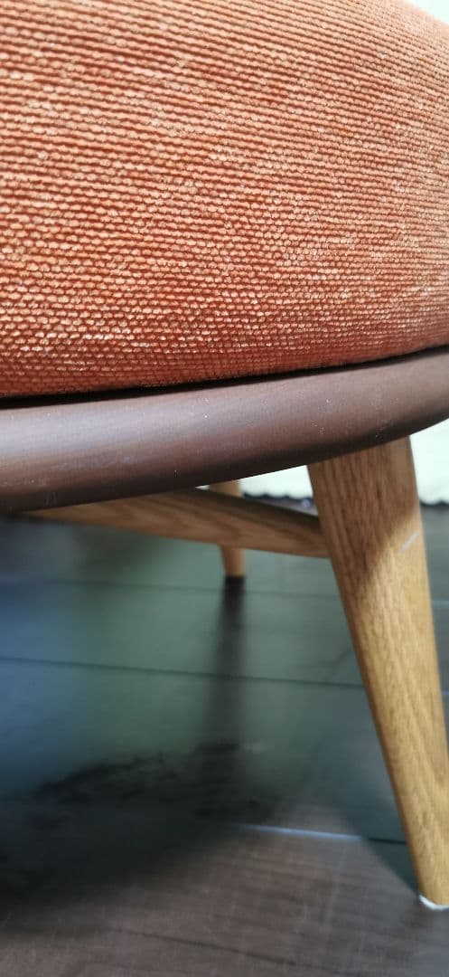 柏木工　KASHIWA　シビル　ラウンド　オットマン オレンジ色　CLS64K