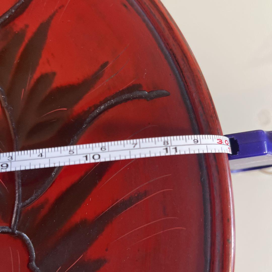 鎌倉彫菓子盆(台付工芸品)レア　作者銘