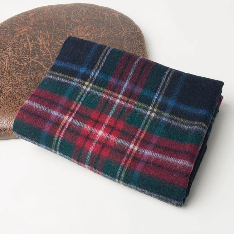 レディース 100%ウールチェックスカーフ 2ウェイ保温 マフラー/パーカー两用