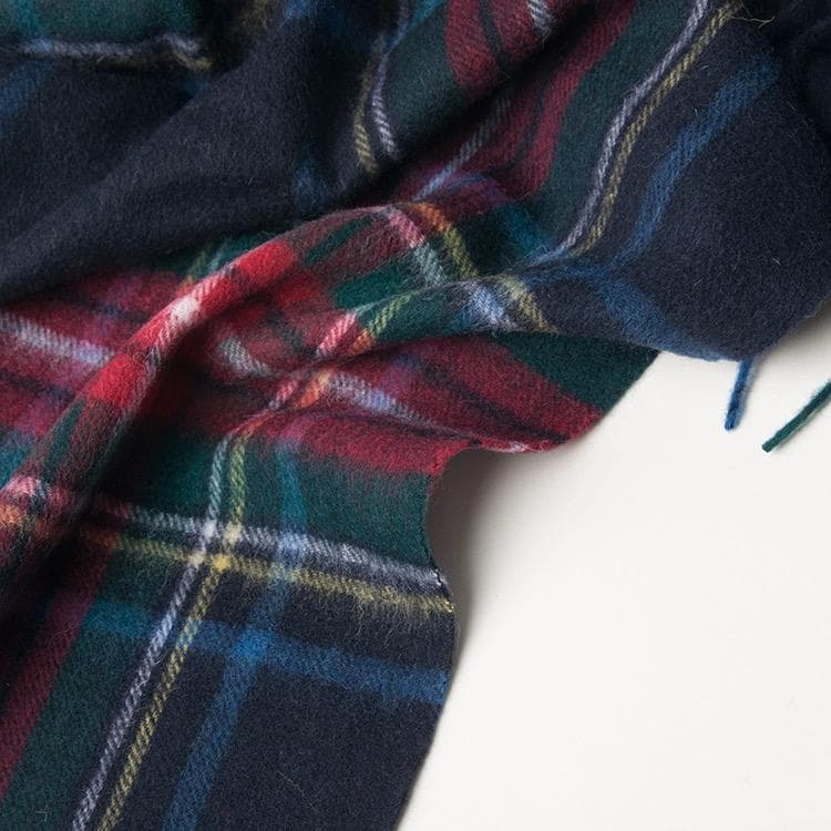 レディース 100%ウールチェックスカーフ 2ウェイ保温 マフラー/パーカー两用