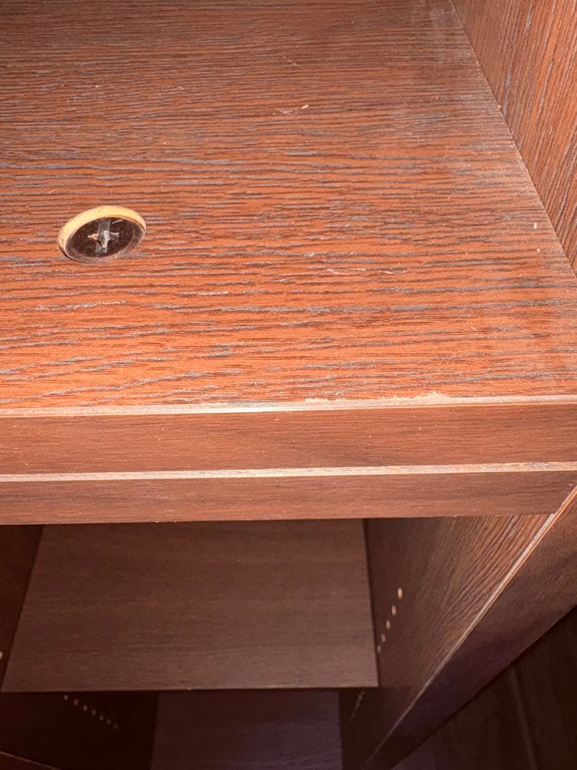 美品　木製ブラウン　スライド本棚 ガラス扉付き　日本製