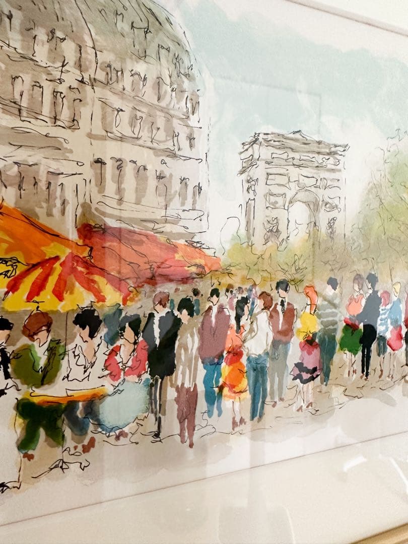 絵画　サイン有 リトグラフ 　パリ　 ウルバン