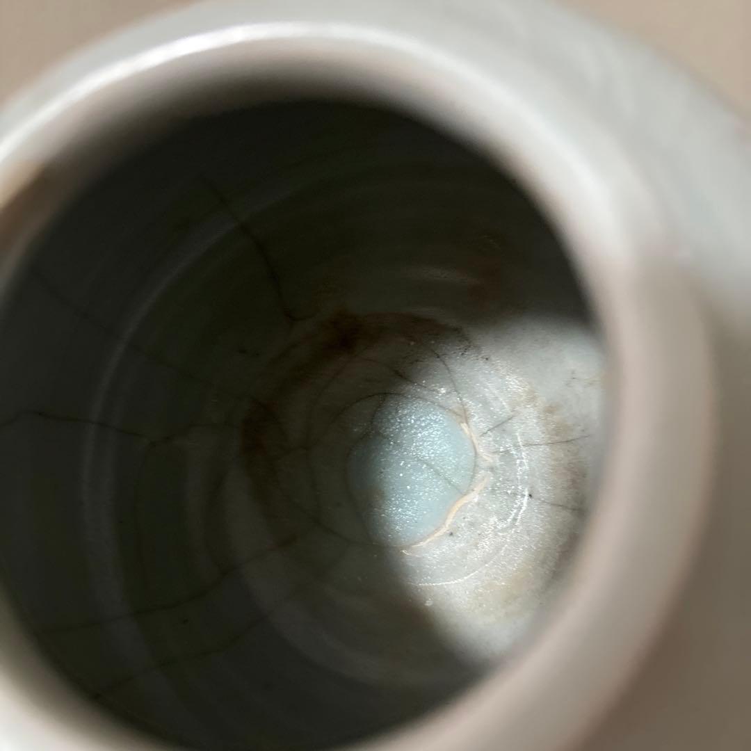 鉄釉壷 朝鮮 李朝 韓国骨董 白磁 丸壷 塩笥壺 骨董品.アンティーク