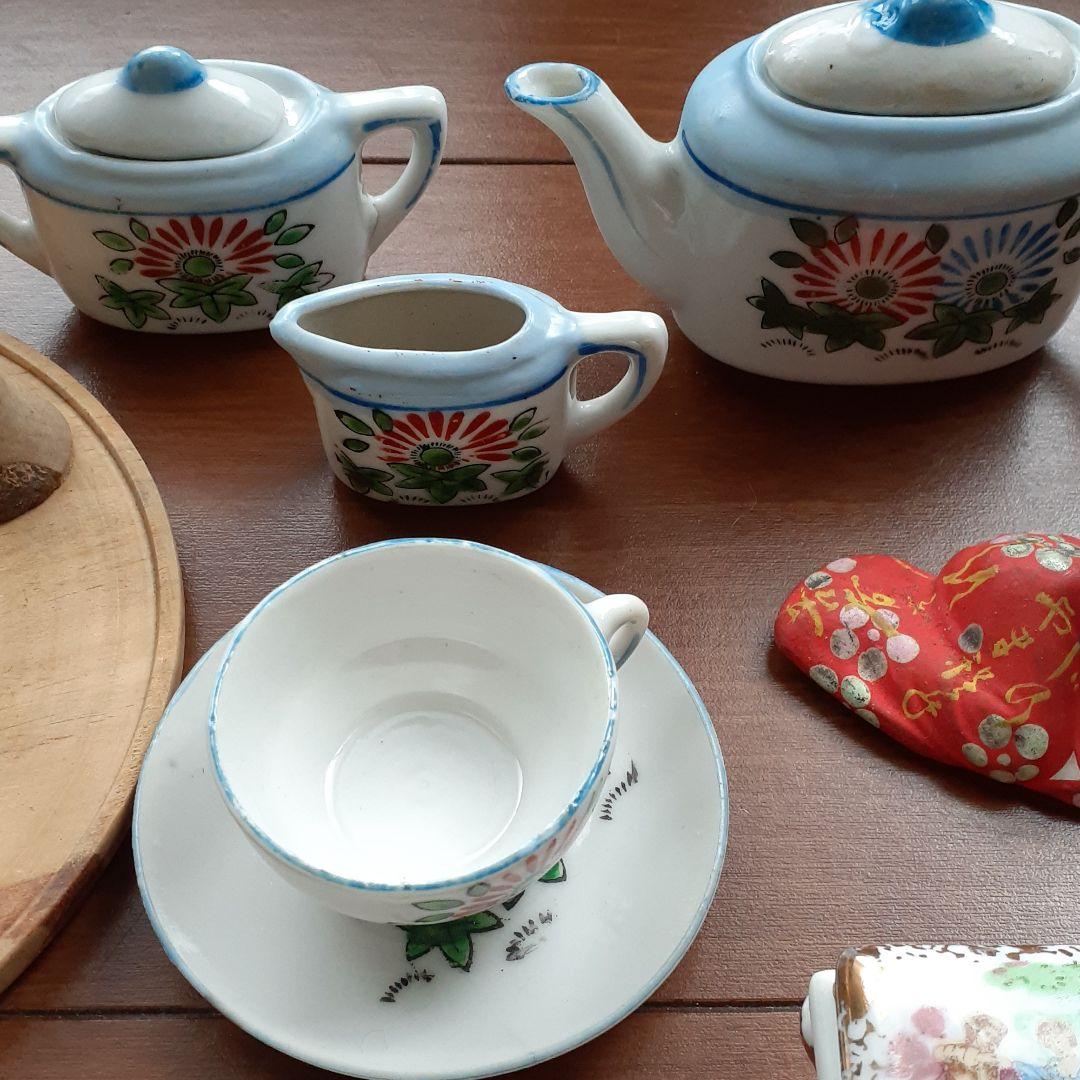 おままごと　お茶道具　射的人形　夢路　ミニチュア　アンティーク　昭和レトロ　雑貨