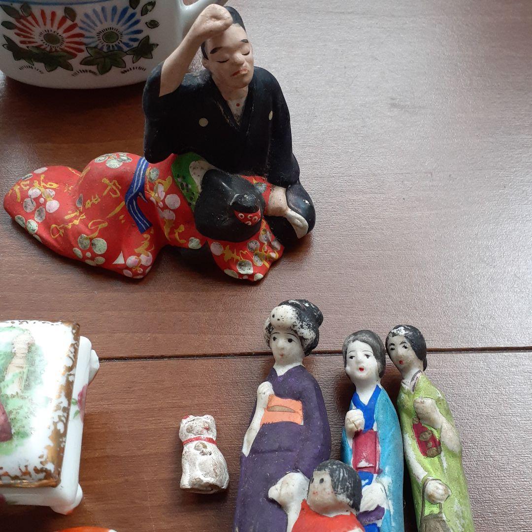 おままごと　お茶道具　射的人形　夢路　ミニチュア　アンティーク　昭和レトロ　雑貨