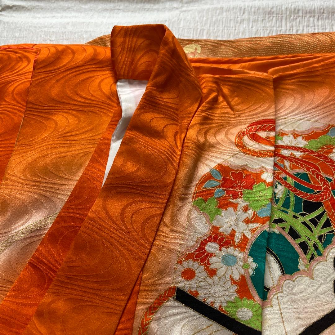 7歳祝い着 七五三用オレンジ着物K102