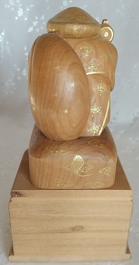 大黒天像【金彩有り】 大自在天 だいこくさま ◆白檀 木彫 仏像