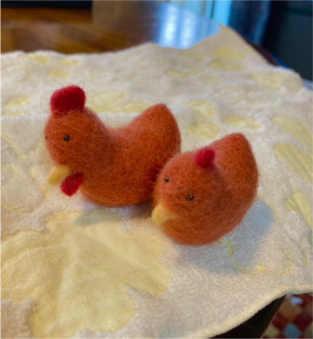 にわとり　羊毛フェルト
