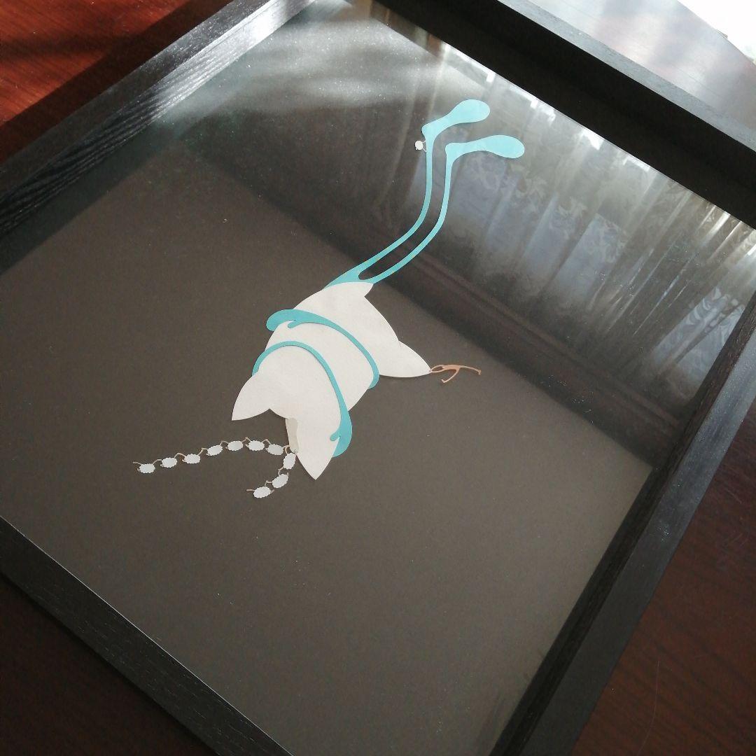 【筑紫哲也ご息女】筑紫ゆうな　切り絵　枕　52.5cm