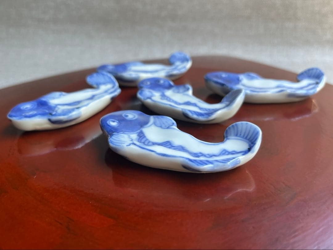 九谷焼　須田菁華　 鯰形　箸置き　珍味　5点