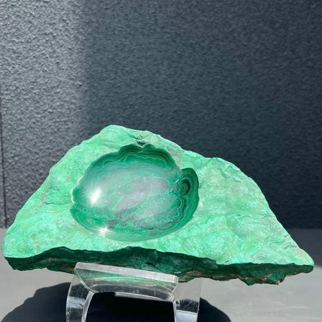 ☆癒される模様と色合い☆強いヒーリングパワー☆マラカイト 原石 浄化皿 天然石