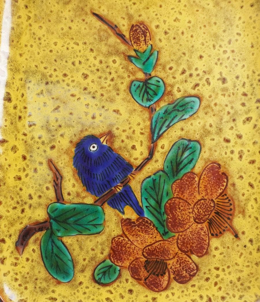 九谷 浅蔵五十吉 彩磁彩花鳥図飾皿 共箱 - メルカリ