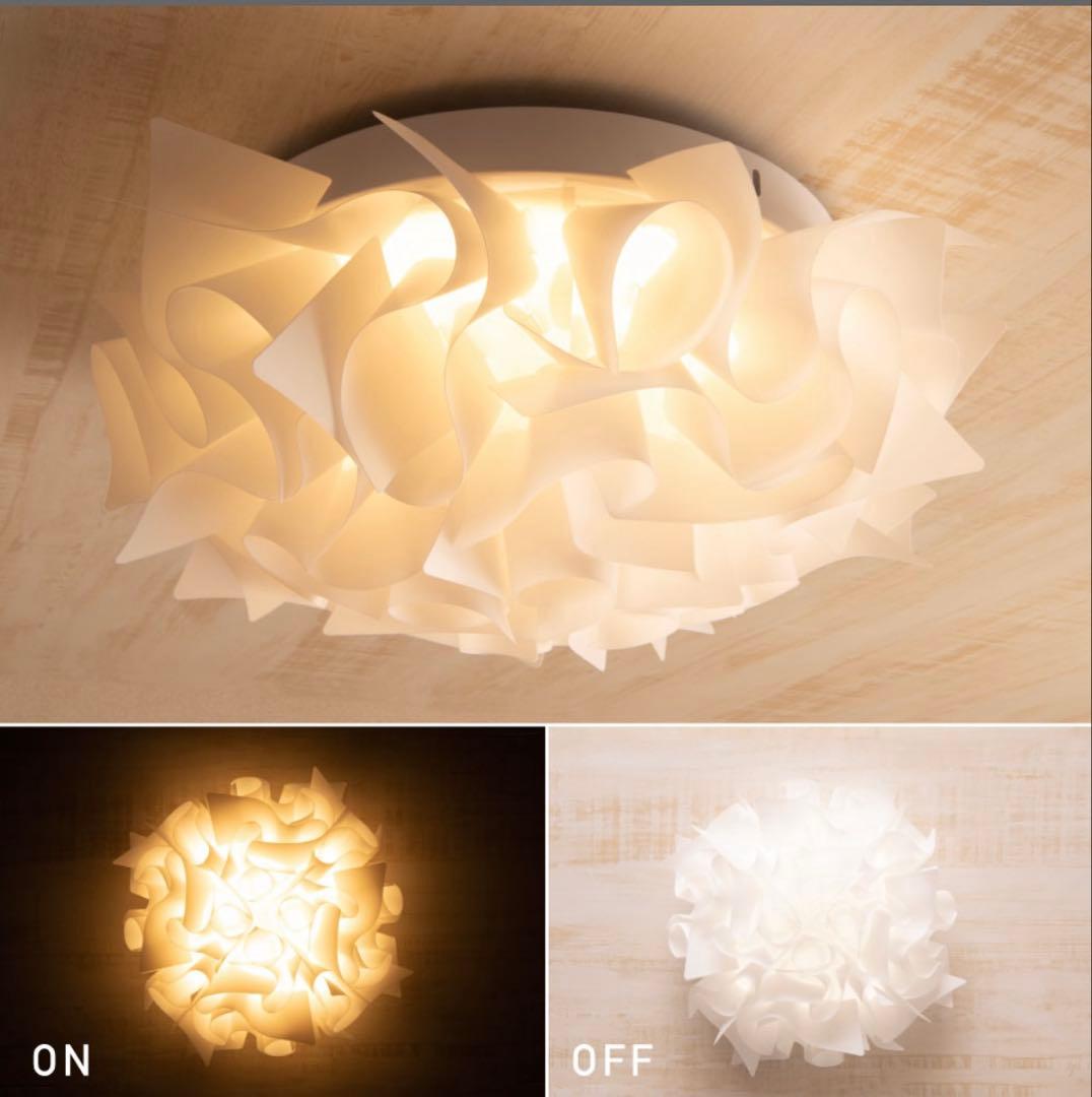 おしゃれ シーリングライト 花 北欧 白 調光