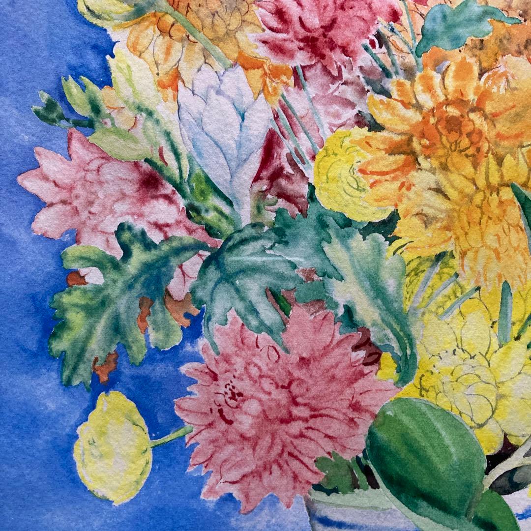 マイテ デルテイユ￼「スペインの花瓶」有名フランス人画家額56×47絵37