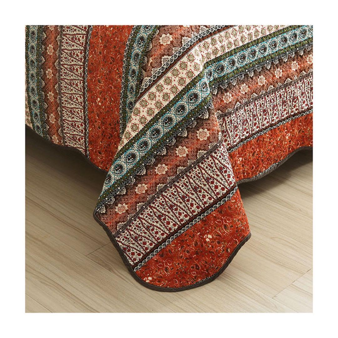 キルトベッドカバー3点セット綿マルチカバー キルティング 728