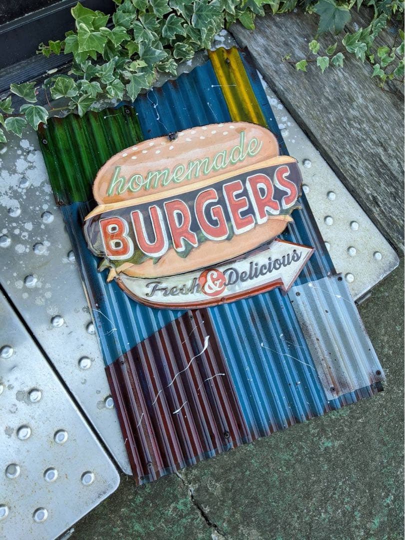 アメリカンダイナー 壁掛け看板 ハンバーガー屋さん サインボード