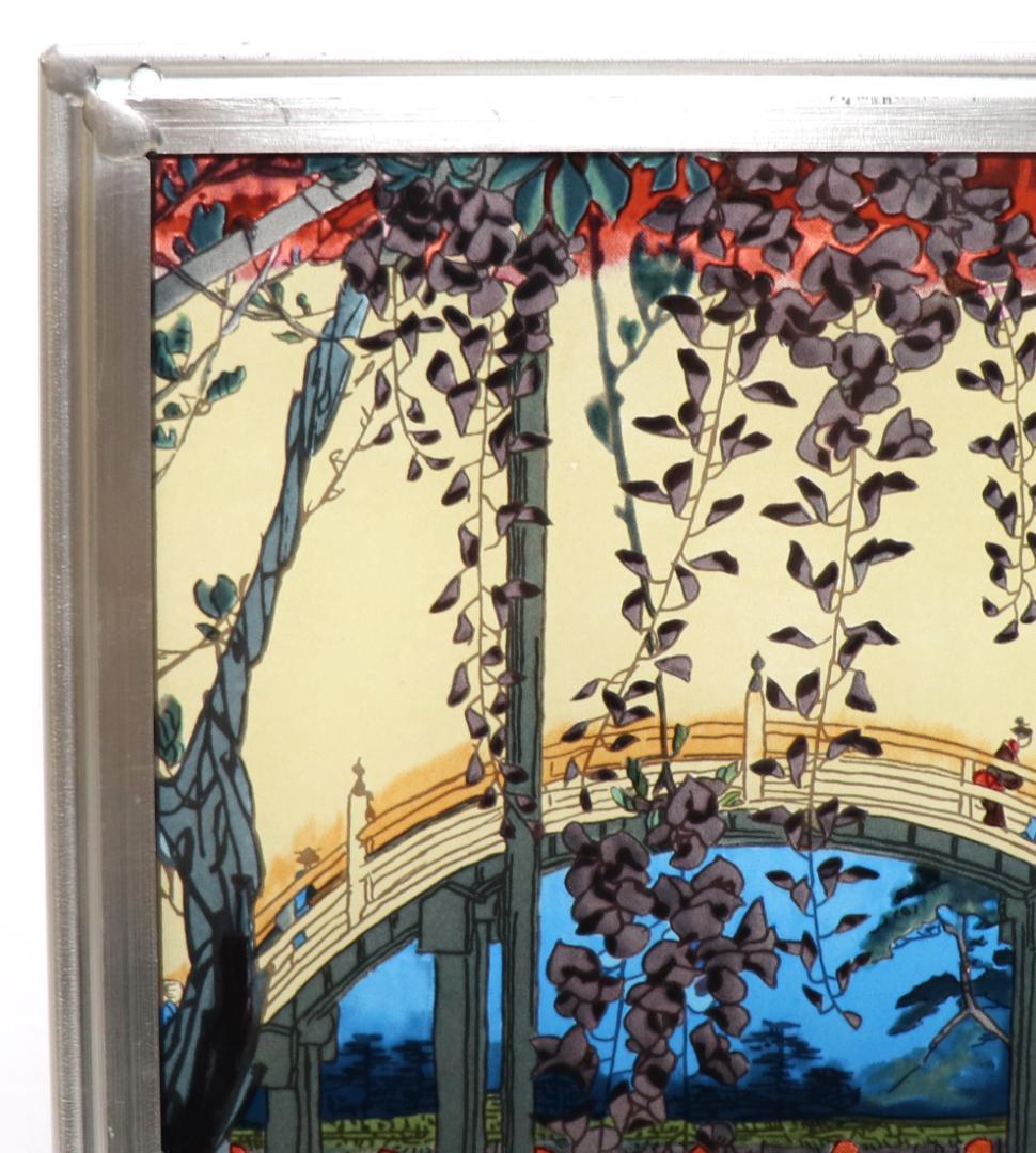 浮世絵 歌川広重 亀戸天神境内 ヴィンテージステンドグラス 珍品 名所江戸百景