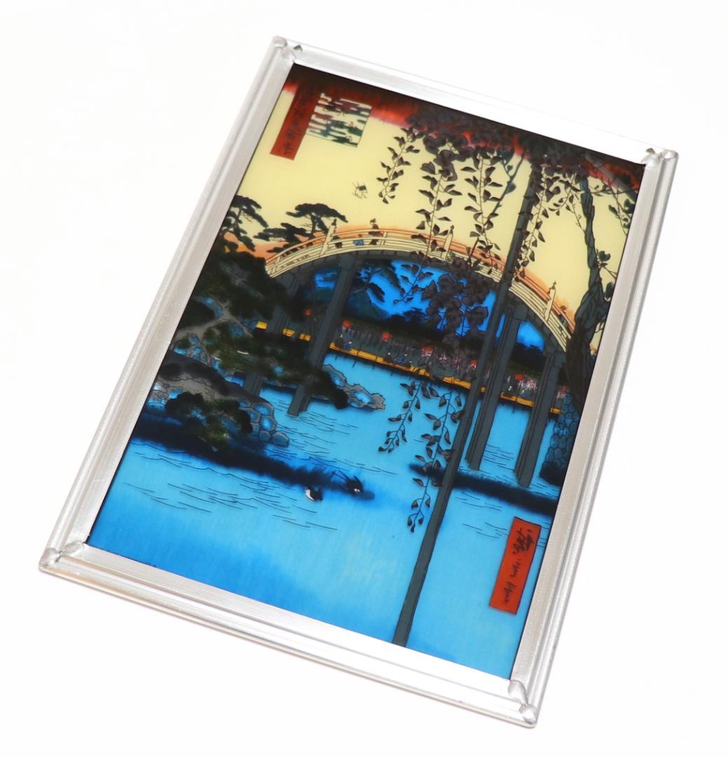浮世絵 歌川広重 亀戸天神境内 ヴィンテージステンドグラス 珍品 名所江戸百景
