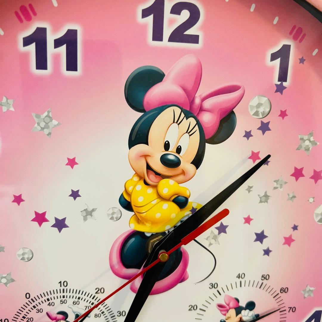 新品】ディズニー ミニーマウス 壁掛け 時計 ピンク ミニー 温度計