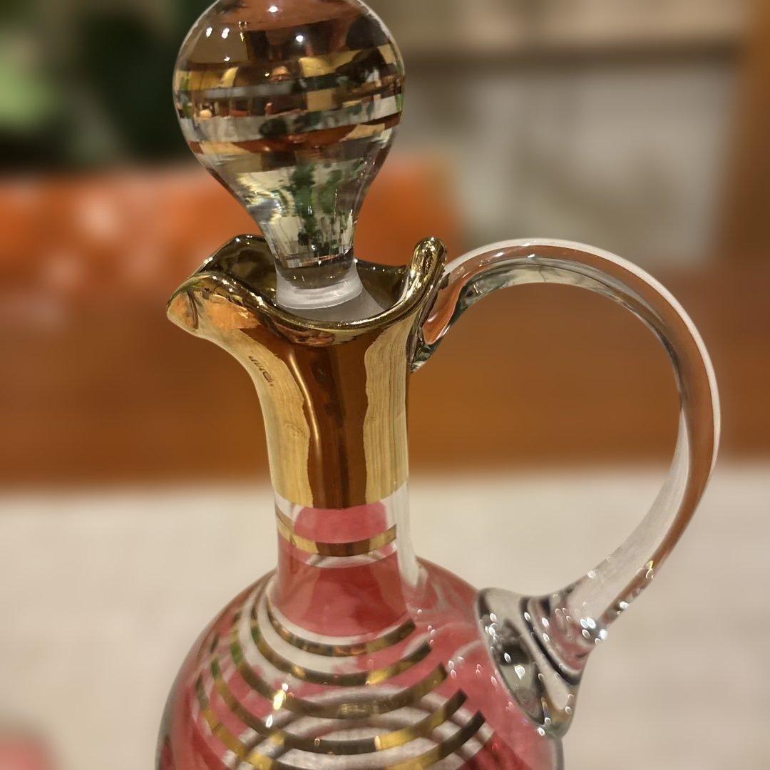 特別価格、　チェコスロバキア　ボヘミアグラス デカンタ　グラス2個セット　￼