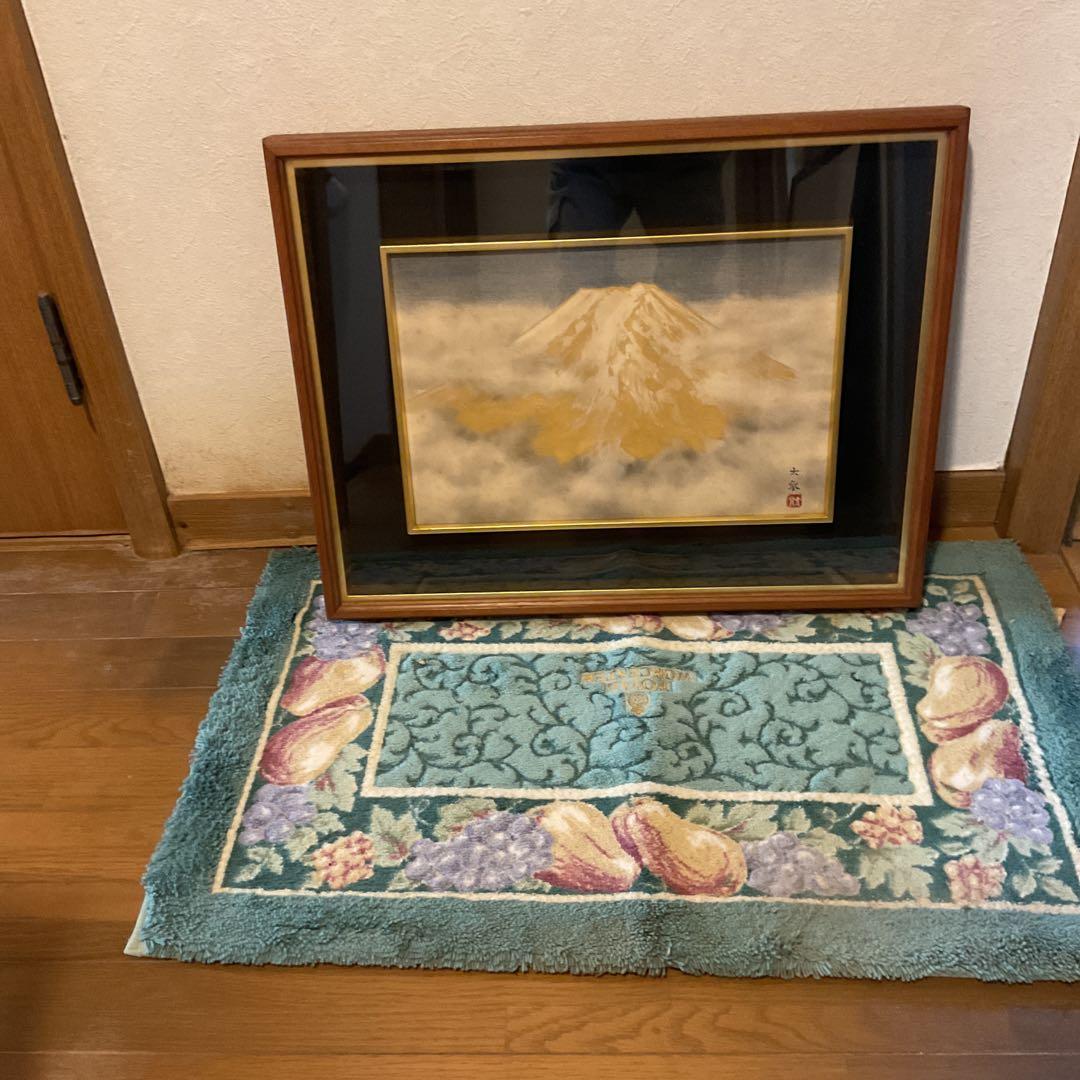 真作 青木大乗 作 木額装仕立 【 富嶽 】 共シール在 画8号