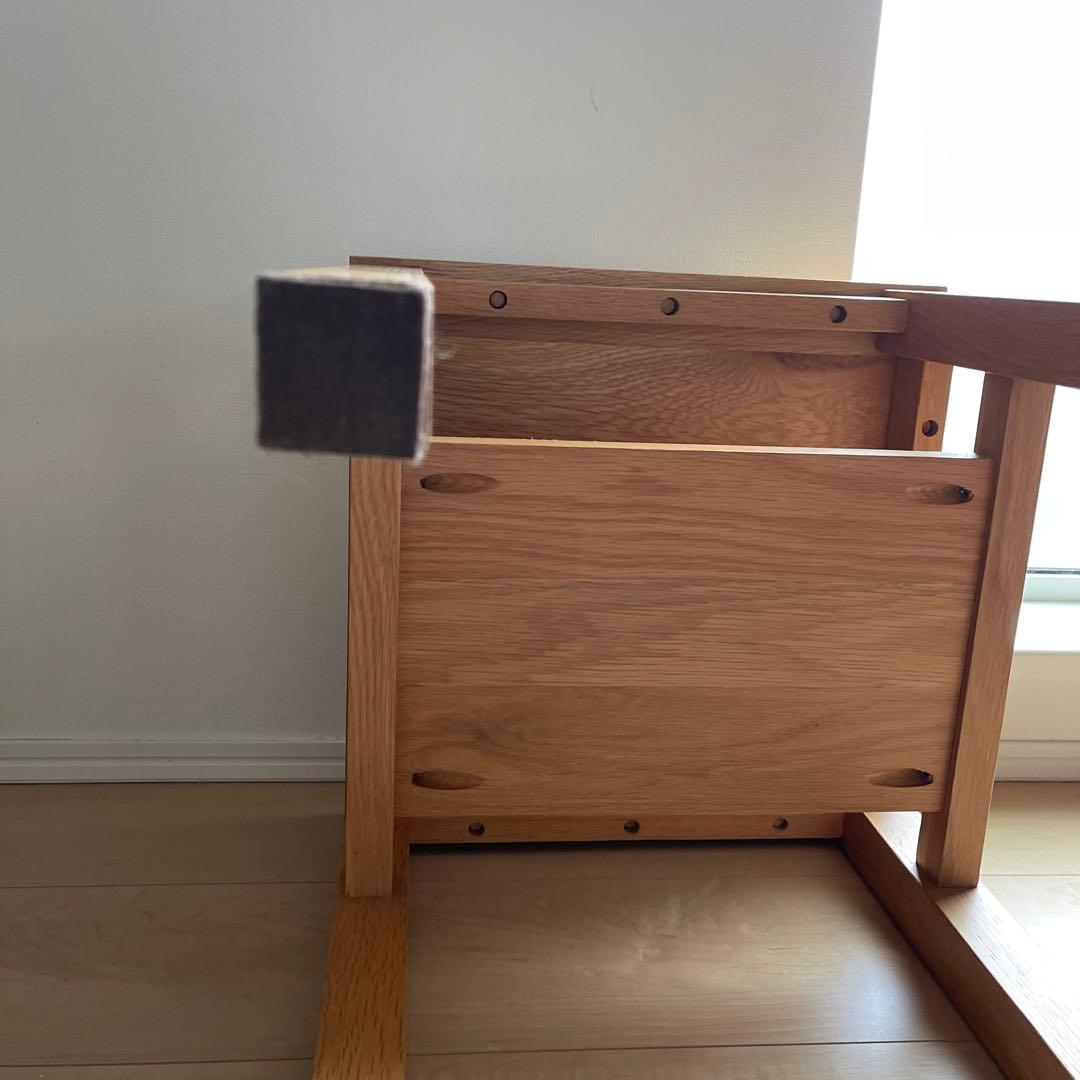 無印良品 オーク無垢材 サイドテーブル ベンチ スツール 椅子 チェア ③