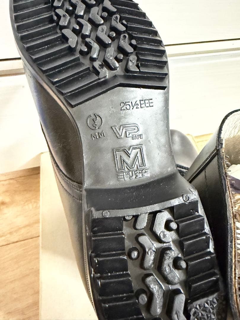 警察隊使用 編み上げブーツ 予備品 未使用 本革 25.5cm