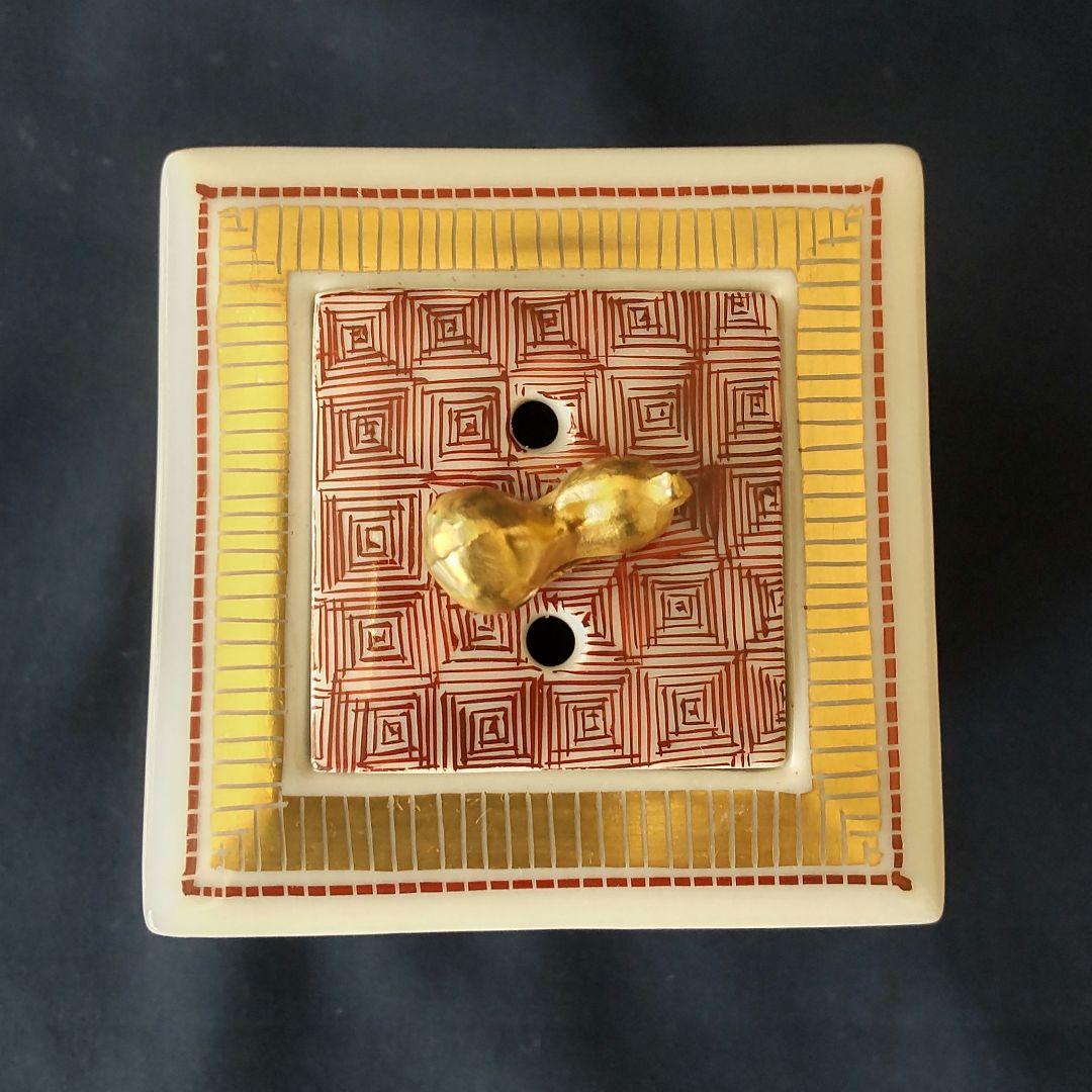 九谷焼　山岸大成作　赤絵香炉