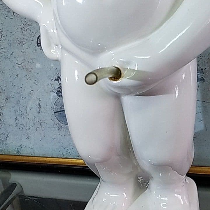 小便小僧　陶器製　置物　インテリア　オブジェ　高さ45㎝　洋風庭園