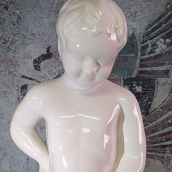 小便小僧　陶器製　置物　インテリア　オブジェ　高さ45㎝　洋風庭園