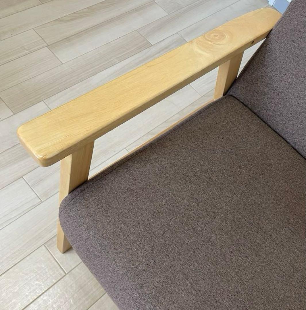 ブラウンファブリック 2人掛けソファ