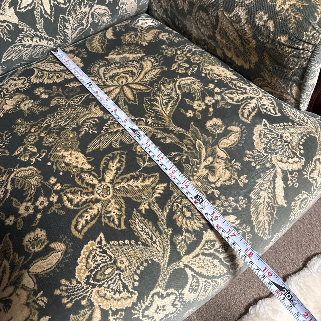 カリモク 1人掛けソファ アームチェア 花柄 ヴィンテージ