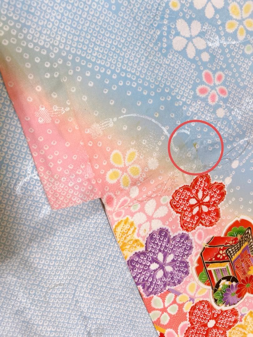 本格正絹♡水色×ピンク♡七五三　7歳　女の子　フルセット　一式