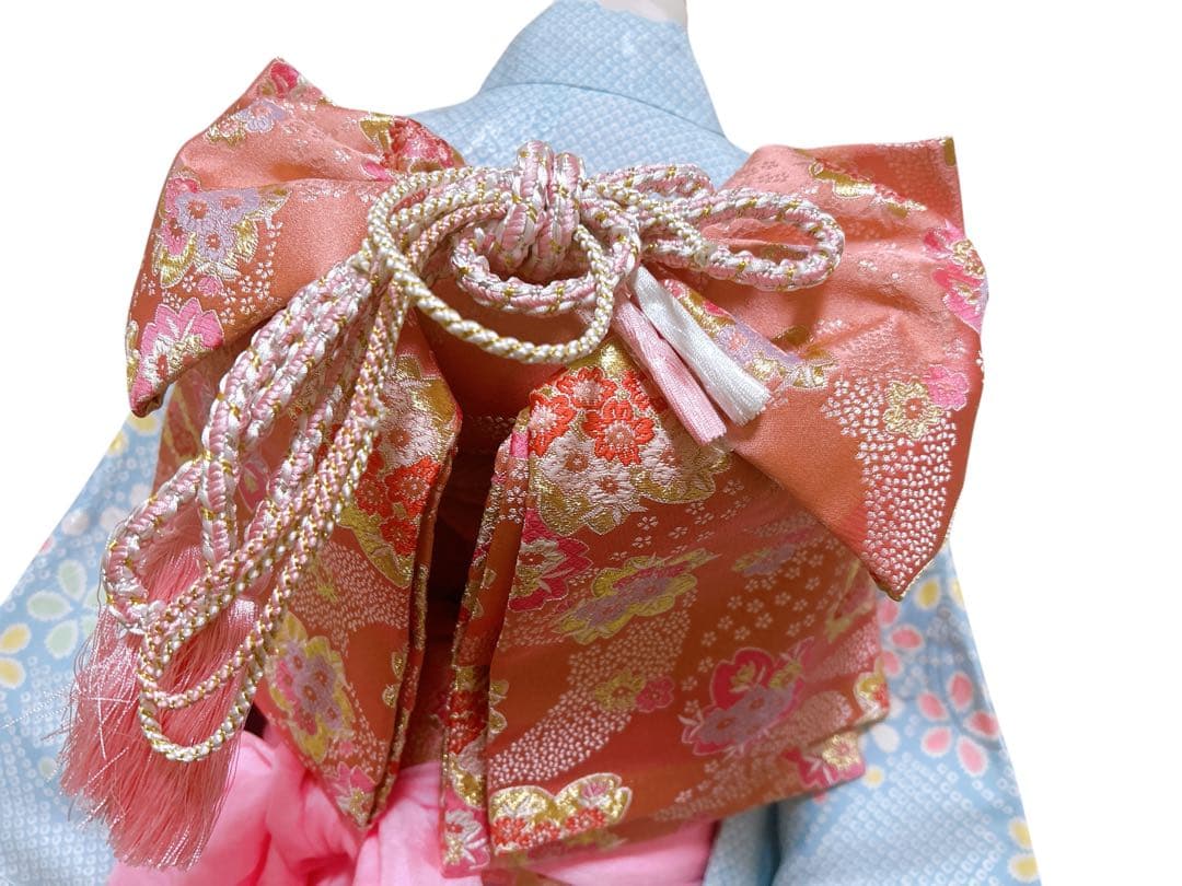 本格正絹♡水色×ピンク♡七五三　7歳　女の子　フルセット　一式