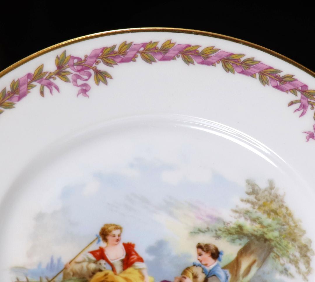 アンティーク・セーブル 1846年製 金彩飾り皿 王からの発注 刻印有 プレート