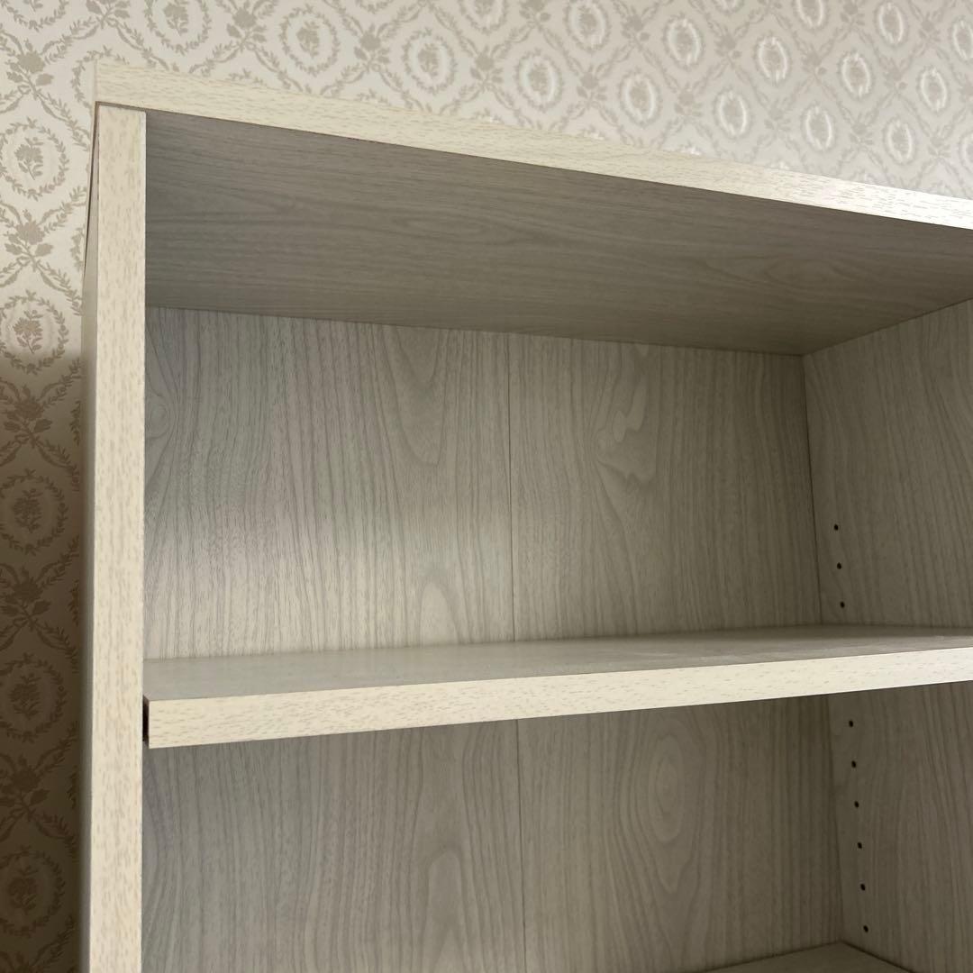 ホワイト 5段シェルフ 合板製