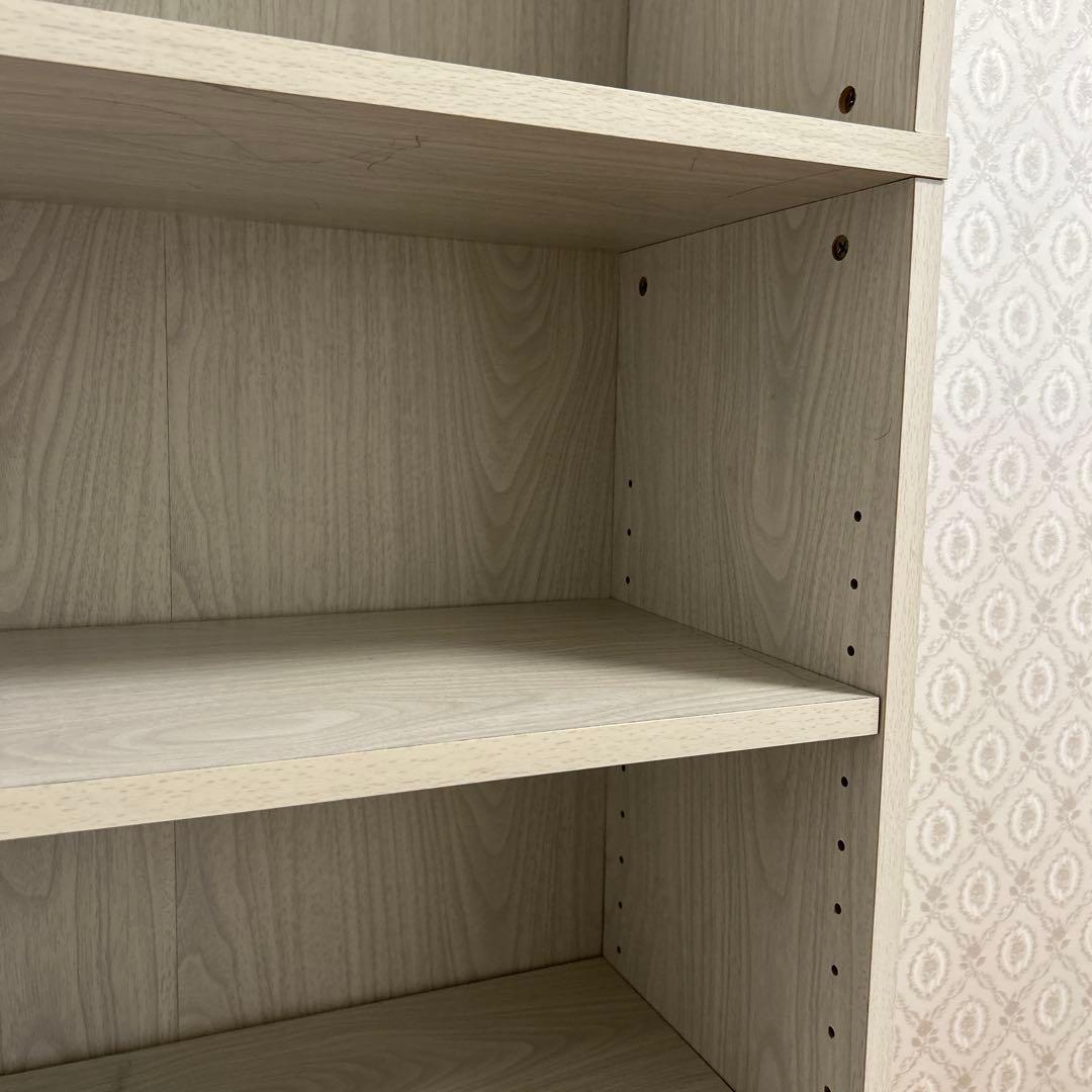 ホワイト 5段シェルフ 合板製