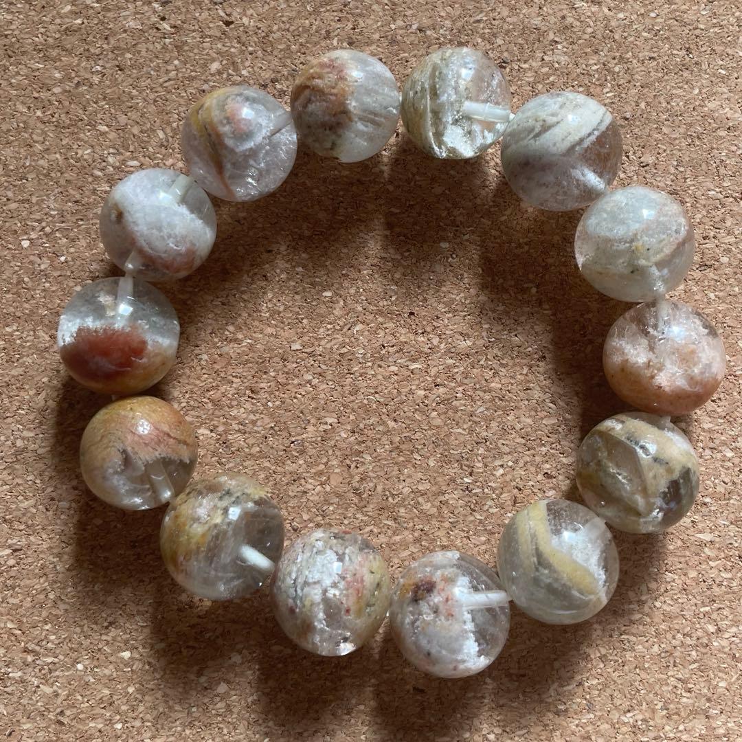 【大玉】スーパーファントムクォーツ ブレスレット 14㎜ 16㎝　新春セール中！