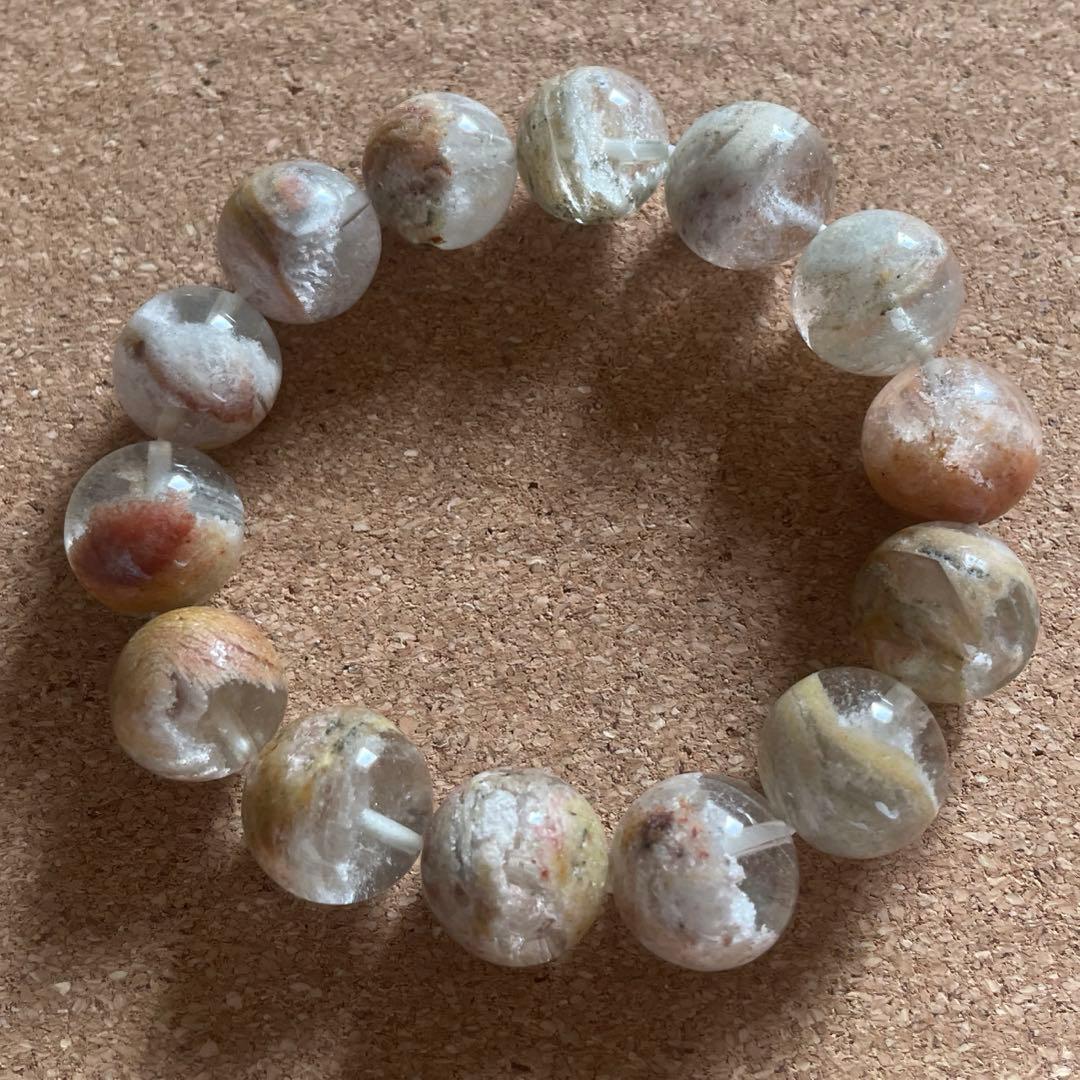 【大玉】スーパーファントムクォーツ ブレスレット 14㎜ 16㎝　新春セール中！