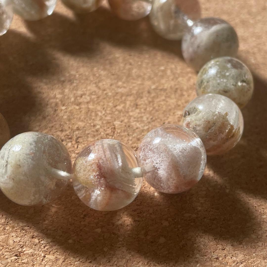 【大玉】スーパーファントムクォーツ ブレスレット 14㎜ 16㎝　新春セール中！