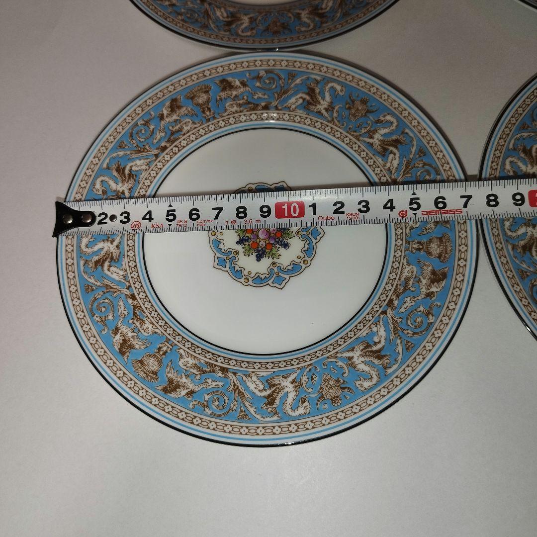 ウェッジウッド【フロレンティーンターコイズ】17.5cm プレート ６枚 黒壺