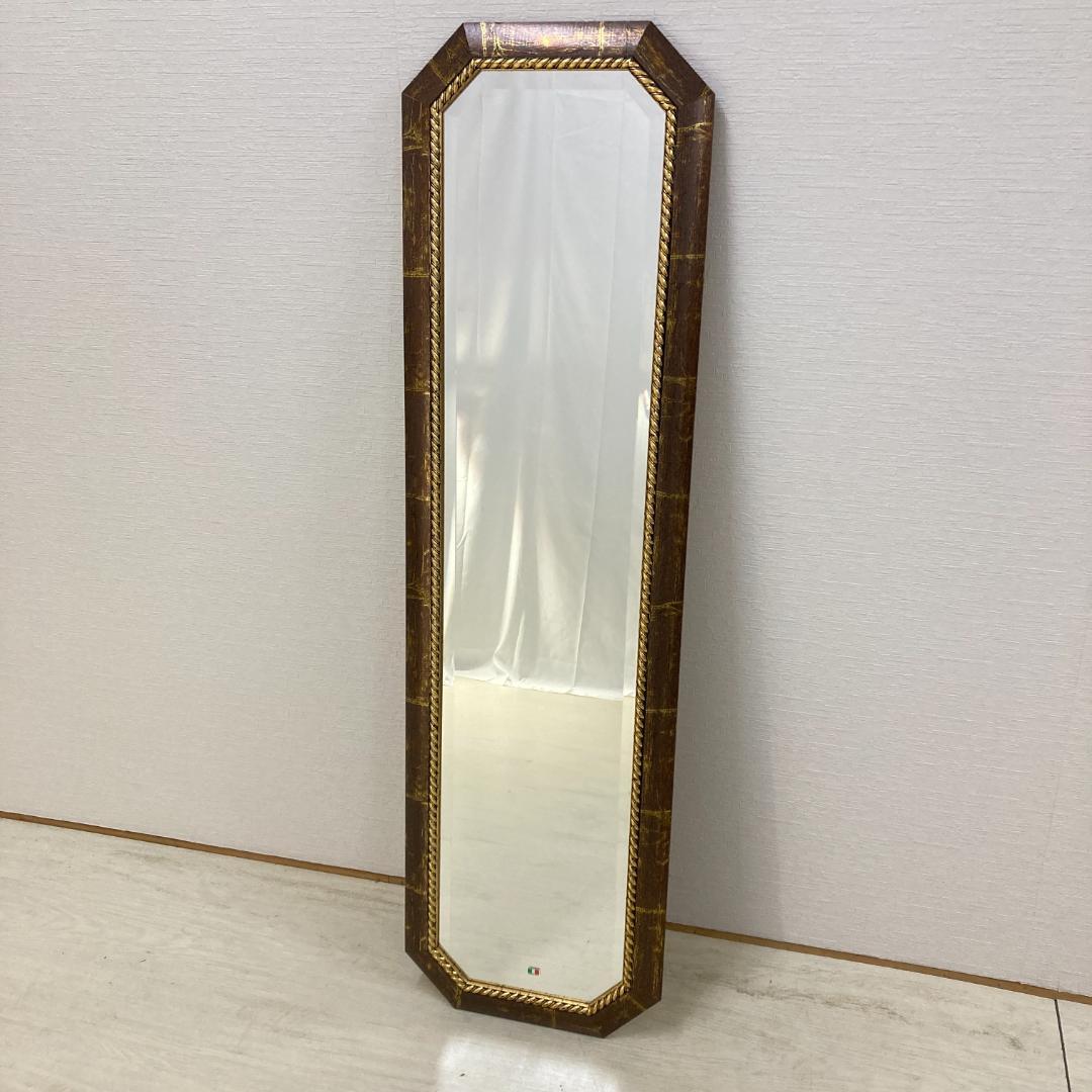 イタリア製　アンティーク調　ウォールミラー　壁掛け鏡　姿見