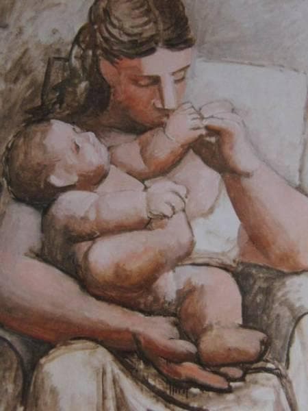 パブロ・ピカソ、母子像、希少な画集より、新品高級額装付、状態良好