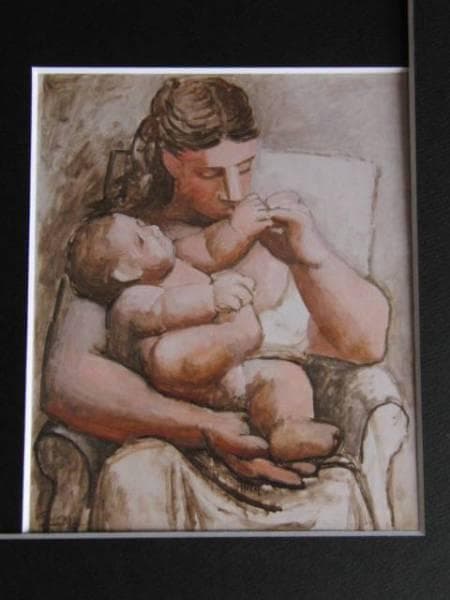 パブロ・ピカソ、母子像、希少な画集より、新品高級額装付、状態良好