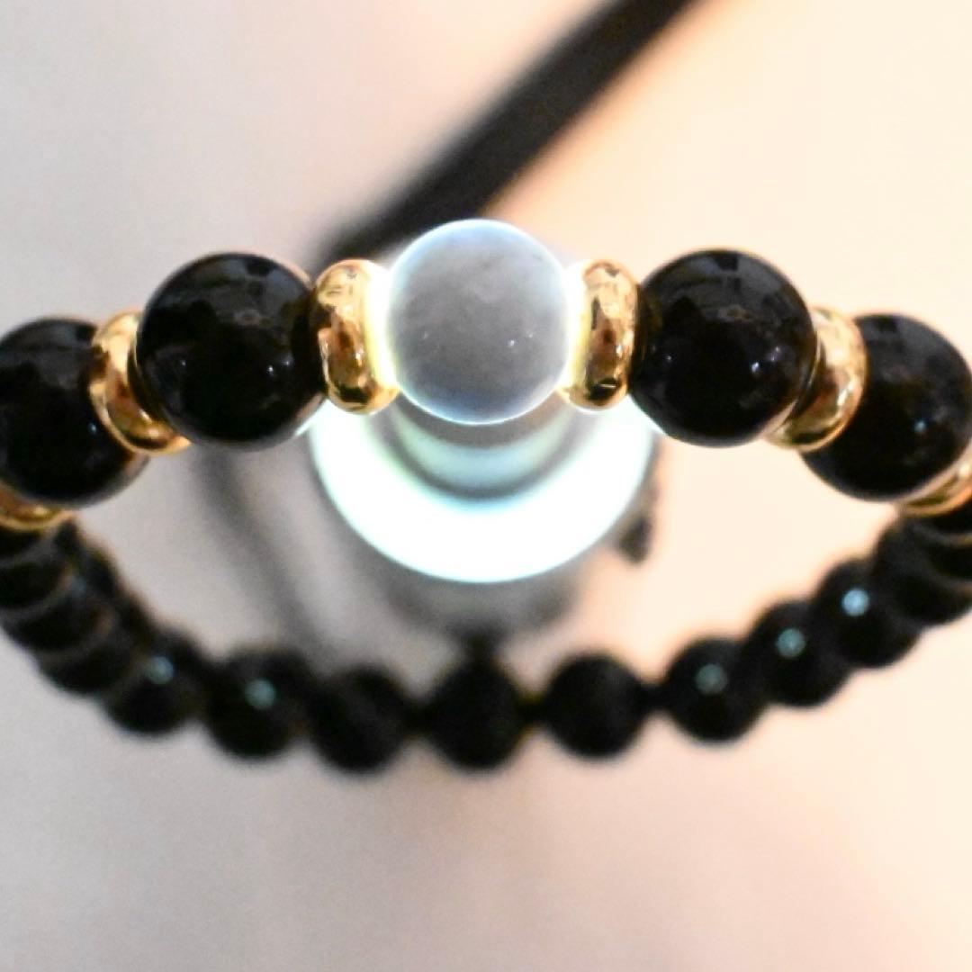 糸魚川翡翠ビーズとオニキスとドラゴンアゲートのブレスレット