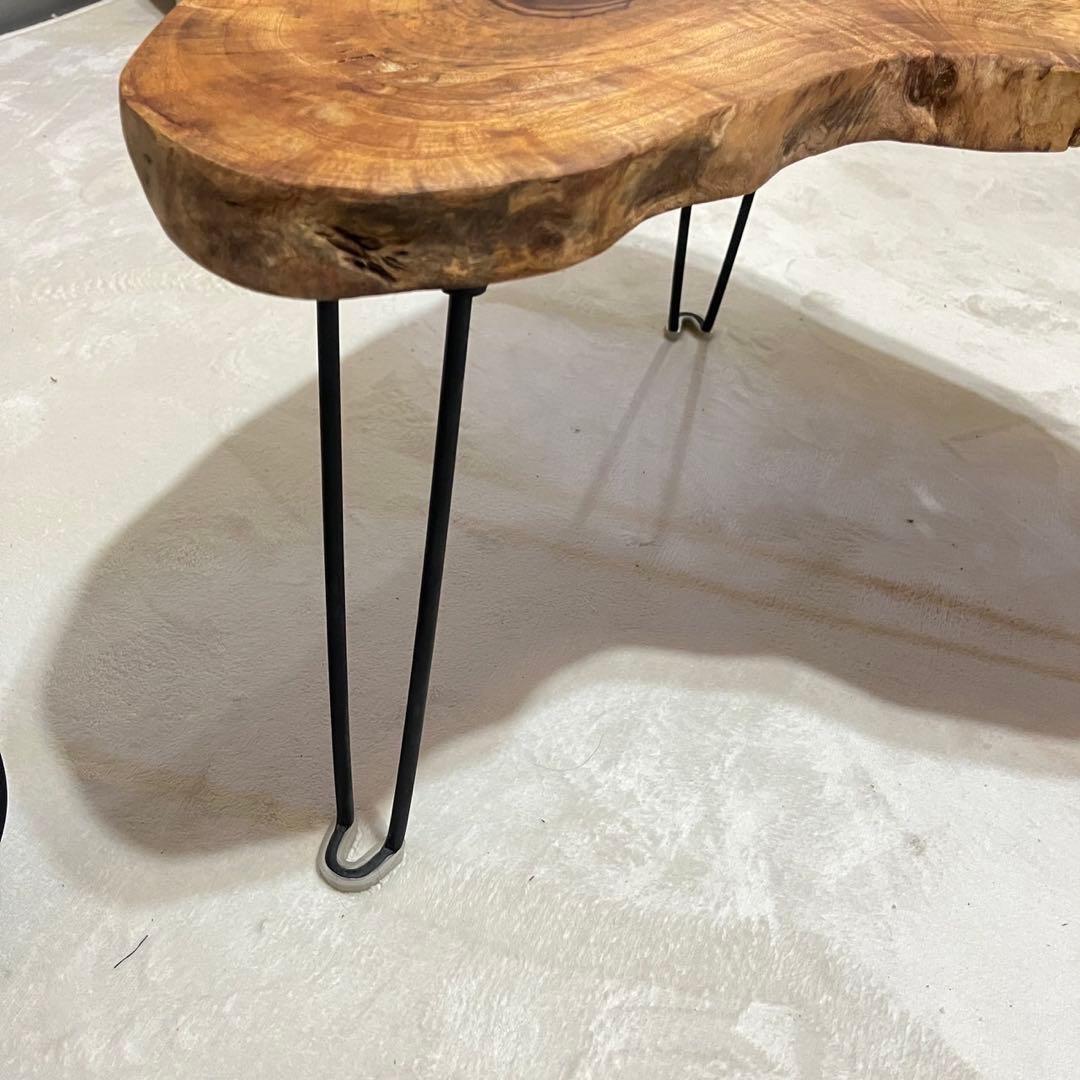 ナチュラルウッド センターテーブル ハート型